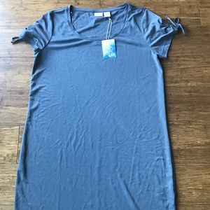 Avec Toi sexy stretch grayish blue dress (med)